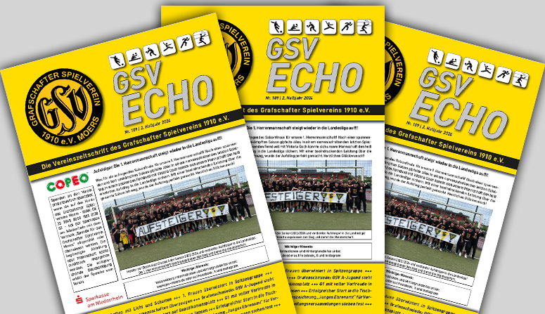 wir freuen uns, die neueste Ausgabe des GSV Echo, unserer Vereinszeitschrift, präsentieren zu dürfen! Das GSV Echo informiert Euch regelmäßig über alle aktuellen Entwicklungen, sportlichen Erfolge und Ereignisse rund um unseren Verein.